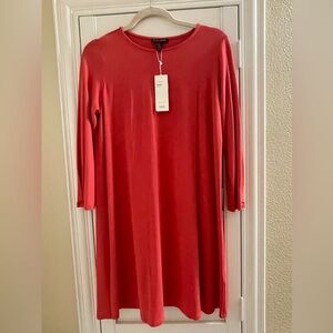 Eileen Fisher jersey dress size S/P color coral Mimosa New NWT